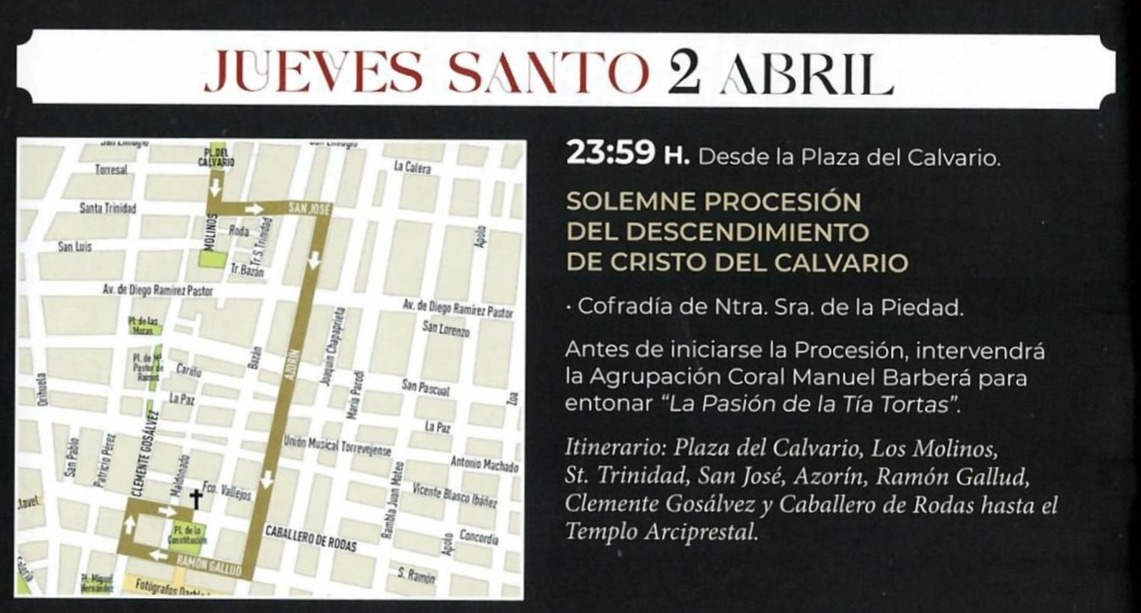 Itinerario Jueves Santo Descendimiento